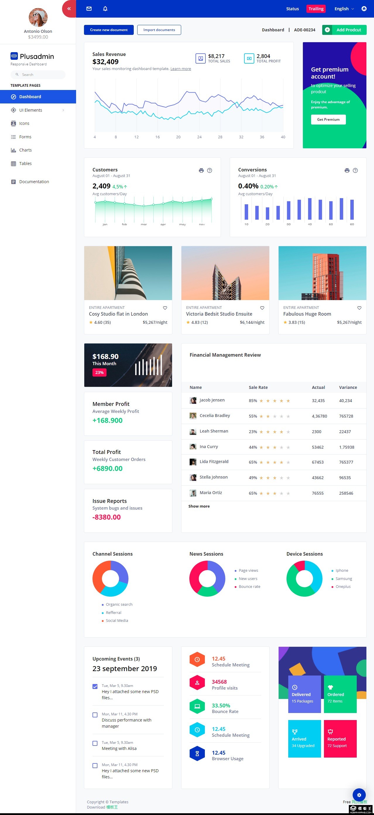 主机全站数据打包带前台销售模板