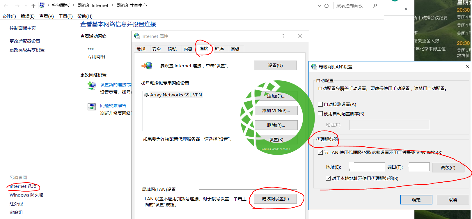 忽略这些主机和域的代理设置