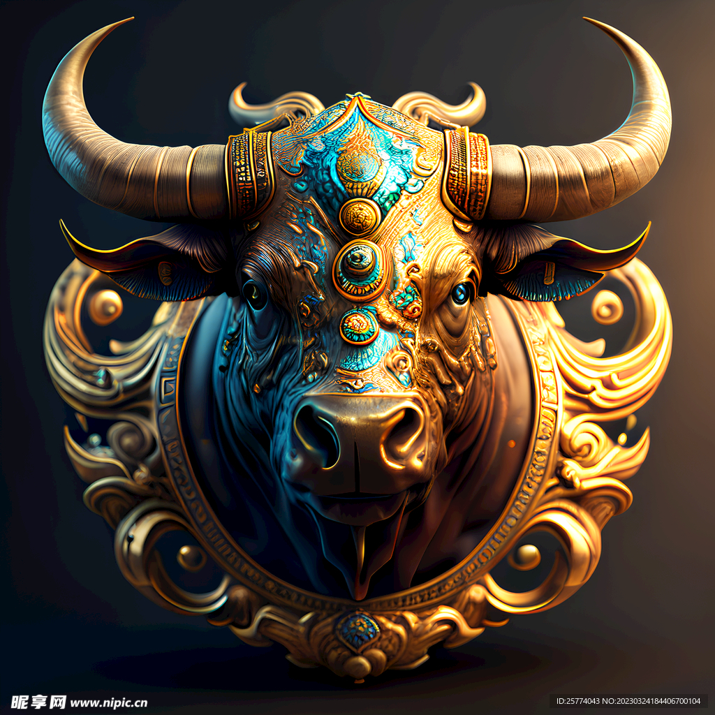 牛头标识电脑主机