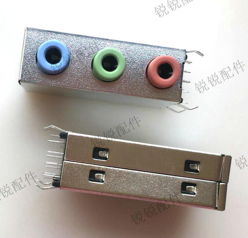 声卡线插主机红黄蓝那个口